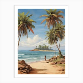 Palm Trees On The Beach art print Art Print