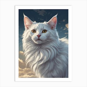 White Cat Art Print