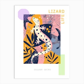 Golden Gecko Abstract Modern Illustration 3 Poster Art Print