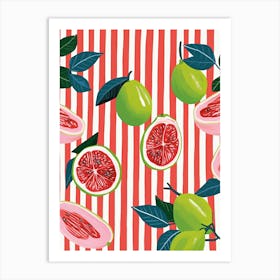 Guava Fruit Summer Illustration 3 Art Print