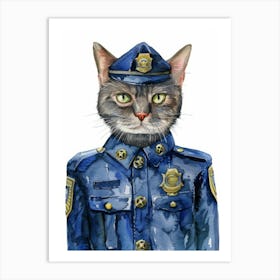 Police Officer Cat 2 Art Print