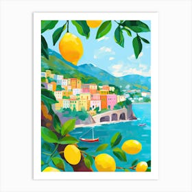 Amalfi Lemons Travel Painting Italy Art Print