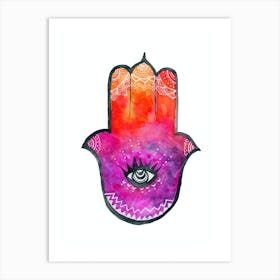 Hamsa Hand , Boho Decor Art Print