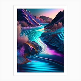 River Current, Landscapes, Waterscape Holographic 1 Art Print