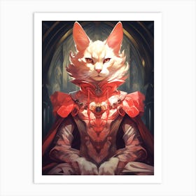 Cat In Armor 1 Art Print