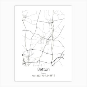 Betton,France Minimalist Map Art Print