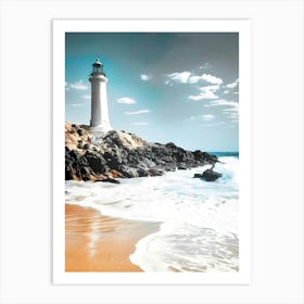 Lighthouse On The Beach 1 Art Print