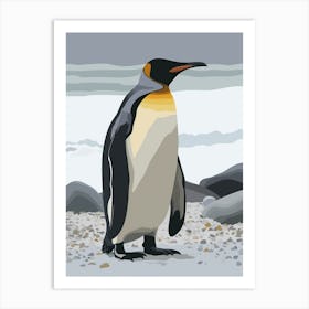 Emperor Penguin Salisbury Plain Minimalist Illustration 2 Art Print