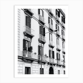 Black And White Italian Building Art Print