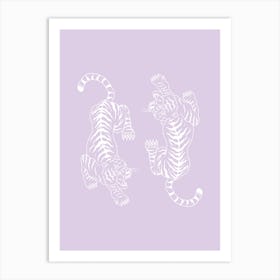 Lilac Tigers Art Print