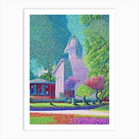 Beaumont, City Us  Pointillism Art Print