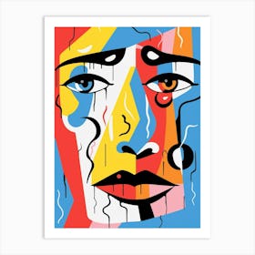Sad Face Illustration 4 Art Print