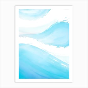 Blue Ocean Wave Watercolor Vertical Composition 39 Art Print