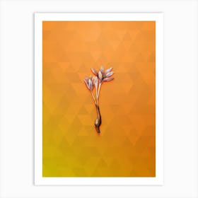 Vintage Autumn Crocus Botanical Art on Tangelo n.0832 Art Print