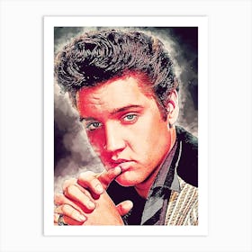 Elvis Presley Epic Smoke Art Print