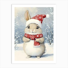 Santa Bunny Art Print