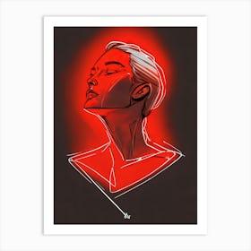 Neon Portrait 01 Art Print