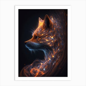Galaxy Fire Fox Art Print