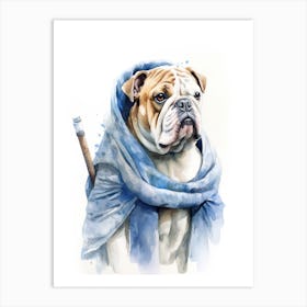 Bulldog Dog As A Jedi 4 Art Print
