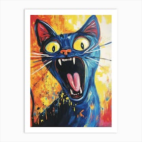 Fantastic Screaming Cat 9 Art Print