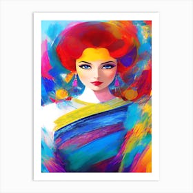 Asian Woman Painting Art Print