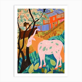 Maximalist Animal Painting Goat Art Print