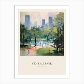 Central Park New York City Vintage Cezanne Inspired Poster Art Print