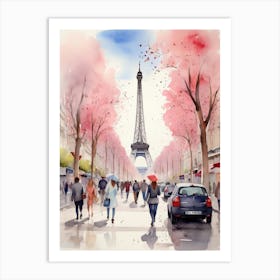 Champs-Elysées Avenue. Paris. The atmosphere and manifestations of spring. 20 Art Print