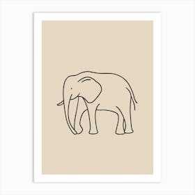 Elephant - Boho, Line Art 25 Art Print