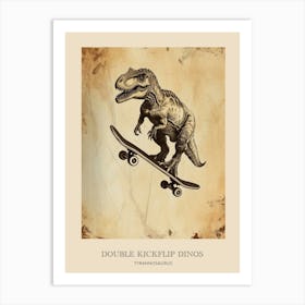 Tyrannosaurus Vintage Dinosaur Poster 1 Art Print