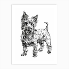 Lakeland Terrier Dog Line Sketch 2 Art Print