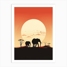 Elephant Minimalist Abstract 4 Art Print