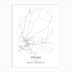 Hirson,France Minimalist Map Art Print