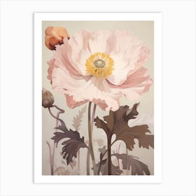 Floral Illustration Poppy 3 Art Print