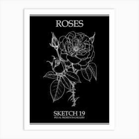Roses Sketch 19 Poster Inverted Art Print