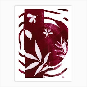 Red flowers in the wind Art Print