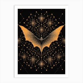 Geometric Bat Illustration 3 Art Print