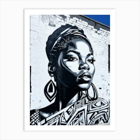 Graffiti Mural Of Beautiful Black Woman 75 Art Print