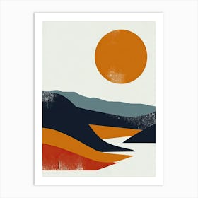 Sunset In The Norway Mountains, Scandinavian Simplicity Art Print