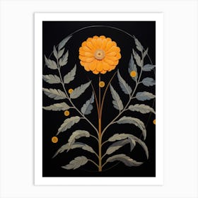 Marigold 2 Hilma Af Klint Inspired Flower Illustration Art Print