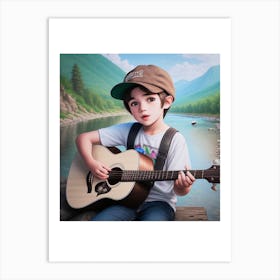 Acoustic Guitar Kid 1 Art Print