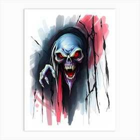 Scary Skeleton Art Print