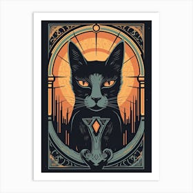 The Death, Black Cat Tarot Card 2 Art Print