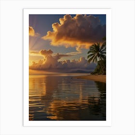 Sunset On A Tropical Island 3 Art Print