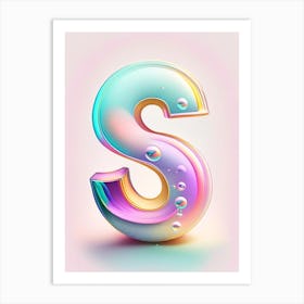 S, Alphabet Bubble Rainbow 1 Art Print