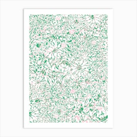 Linear Garden - Green Art Print
