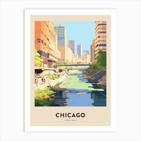 River Walk 2 Chicago Travel Poster Art Print