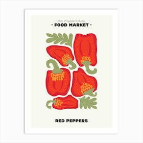 The Food Market Red Peppers Illustration Maximalist Art Print