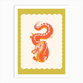 Year Of The Dragon Yellow Art Print