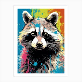 Raccoon Colourful 1 Art Print